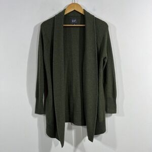 GAP Preppy Old Money Merino Wool Ribbed Shawl Collar Cardigan Sweater Womens XS